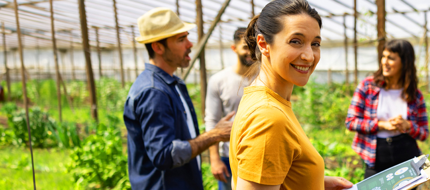 Woman working in a community garden